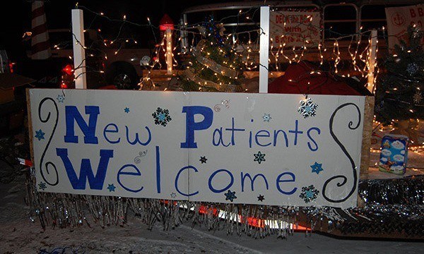 Hand drawn new patients welcome sign