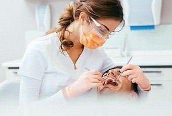 Patient receiving dental care